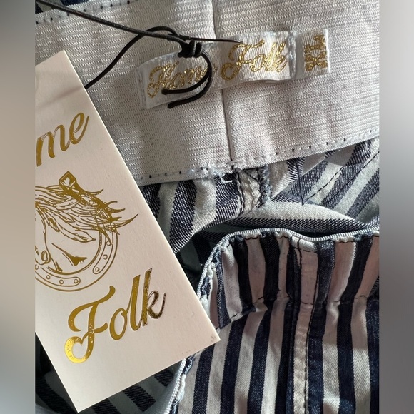 Home Folk Blue Striped Elastic Waist Flare Jeans - Picture 11 of 11